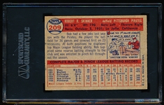 Autographed 1957 Topps Baseball- #209 Bob Skinner, Pirates- SGC Certified & Encapsulated