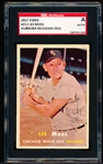 Autographed 1957 Topps Baseball- #213 Les Moss, White Sox- SGC Certified and Encapsulated