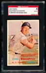 Autographed 1957 Topps Baseball- #215 Enos Slaughter, Yankees- SGC Certified & Encapsulated
