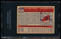 Autographed 1957 Topps Baseball- #217 Geme Stepens, Red Sox- SGC Certified & Encapsulated