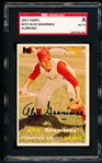Autographed 1957 Topps Baseball- #222 Alex Grammas, Reds- SGC Certified & Encapsulated