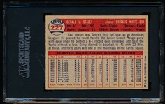 Autographed 1957 Topps Baseball- #227 Jerry Staley, White Sox- SGC Certified & Encapsulated