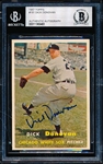 Autographed 1957 Topps Baseball- #181 Dick Donovan, White Sox- Beckett Certified & Encapsulated