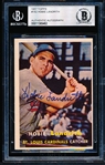 Autographed 1957 Topps Baseball- #182 Hobie Lamdrith, Cardinals- Beckett Certified & Encapsulated