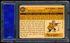 Autographed 1960 Topps Baseball- #283 John Blanchard, Yankees- PSA Certified “Authentic” & Encapsulated