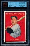 Autographed 1961 Topps Baseball- #472 Yogi Berra, Yankees- MVP- Beckett Certified & Encapsulated