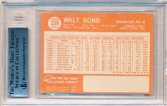 Autographed 1964 Topps Baseball- #339 Walt Bond, Colts- Beckett Certified & Encapsulated