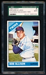 Autographed 1966 Topps Baseball-#345 Bob Allison, Twins- SGC Certified & Encapsulated