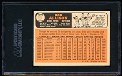 Autographed 1966 Topps Baseball-#345 Bob Allison, Twins- SGC Certified & Encapsulated