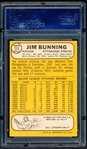 Autographed 1968 Topps Baseball- #215 Jim Bunning, Pirates- PSA/ DNA Certified & Encapsulated