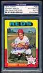 Autographed 1975 Topps Baseball- #260 Johnny Bench, Reds- PSA/ DNA Certified & Encapsulated