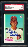 Autographed 1978 Topps Baseball- #540 Steve Carlton, Phillies- SGC Certified & Encapsulated