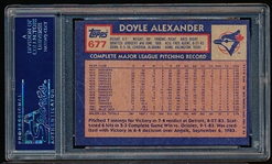 Autographed 1984 Topps Baseball- #677 Doyle Alexander, Blue Jays- PSA/DNA Certified & Encapsulated