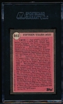 Autographed 1989 Topps Baseball- #663 Hank Aaron Turn Back The Clock (Hand #353/1974)- SGC Certified & Encapsulated