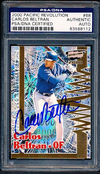 Autographed 2000 Pacific Revolution Baseball- #68 Carlos Beltran, KC- Beckett Certified & Encapsulated