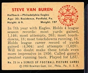 1950 Bowman Fb- #23 Steve Van Buren, Eagles