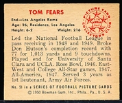 1950 Bowman Fb- #51 Tom Fears, Rams