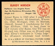1950 Bowman Fb- #52 Elroy Hirsch RC, Rams