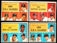 1961 Topps Baseball- 4 Diff Leaders