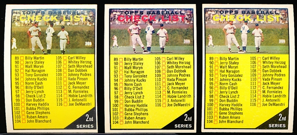 1961 Topps Baseball- #98 Checklist- All 3 Variations
