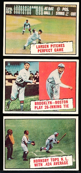 1961 Topps Baseball- 3 Diff “Baseball Thrills”