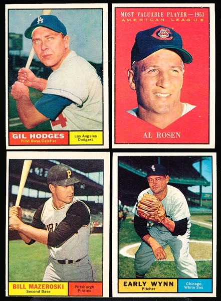 1961 Topps Baseball- 4 Diff