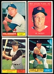 1961 Topps Baseball- 4 Diff
