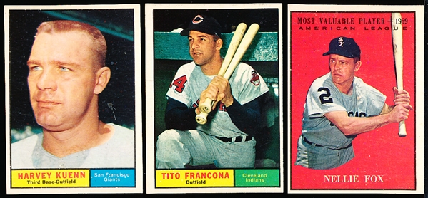 1961 Topps Baseball- 5 Diff