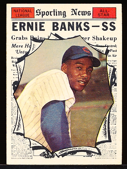 1961 Topps Bb- Hi#- #575 Ernie Banks All Star