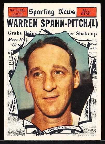 1961 Topps Bb- Hi#- #589 Warren Spahn All Star