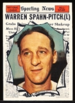 1961 Topps Bb- Hi#- #589 Warren Spahn All Star