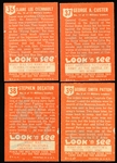 1952 Topps “Look’ N See”- 4 Diff