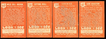 1952 Topps “Look’ N See”- 4 Diff