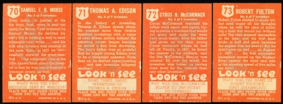 1952 Topps “Look’ N See”- 4 Diff