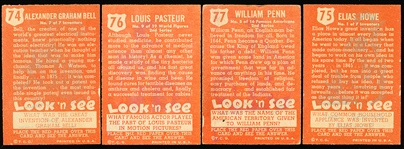 1952 Topps “Look’ N See”- 4 Diff