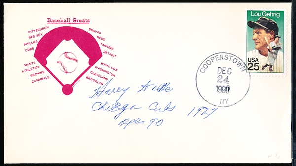 Autographed 12/24/90 “Baseball Greats” Envelope- Signed by Harry Wilke