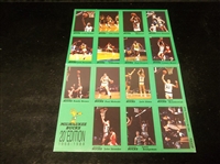 1988-89 Milwaukee Bucks Bskbl. “Green Border Team Issue”- 1 Complete Set of 16 Cards on 1 SGA Sheet