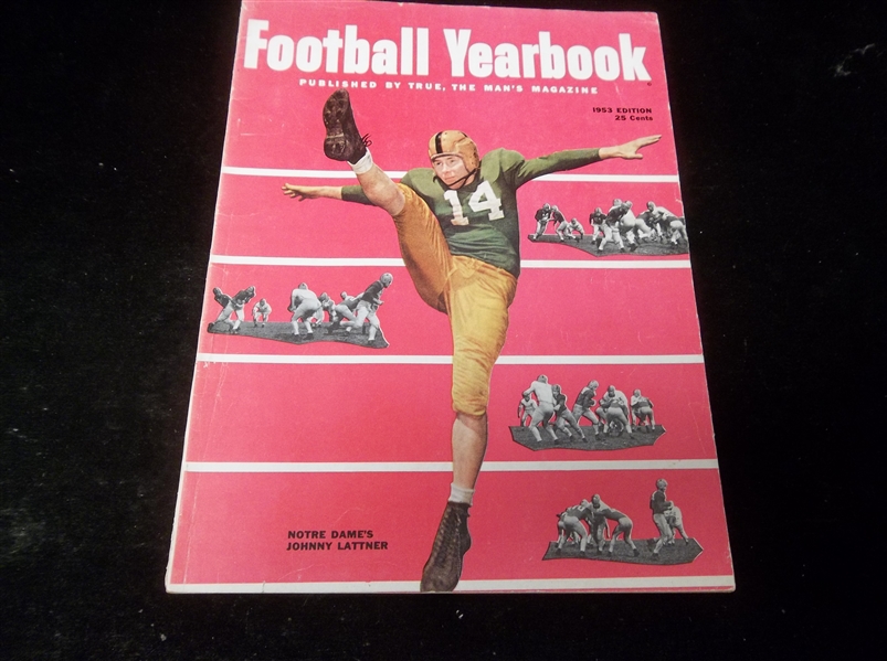 1953 True “Football Yearbook” Magazine- Notre Dame’s Johnny Lattner Cover