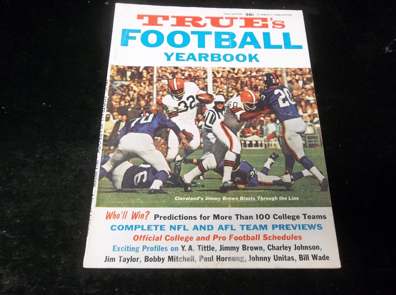 1964 True “Football Yearbook” Magazine- Jim Brown Cover