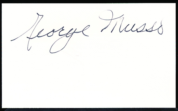 Autographed George Musso NFL Index Card