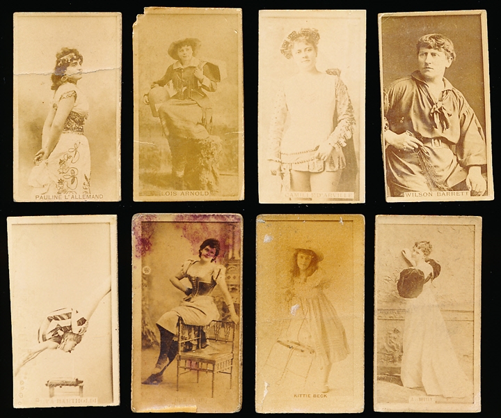 Late 1800’s Kinney Sweet Caporal “Actress” (N245) Vertical Ad Back Cigarette Cards- 8 Diff.