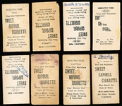 Late 1800’s Kinney Sweet Caporal “Actress” (N245) Vertical Ad Back Cigarette Cards- 8 Diff.