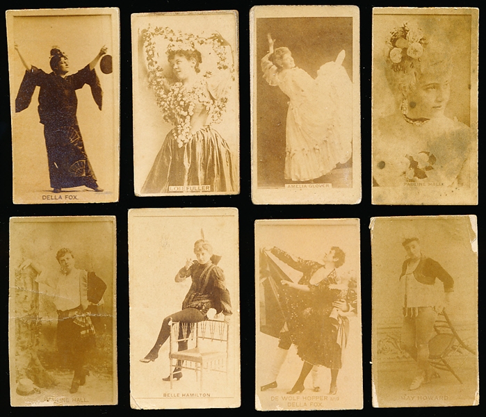 Late 1800’s Kinney Sweet Caporal “Actress” (N245) Vertical Ad Back Cigarette Cards- 8 Diff.