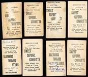 Late 1800’s Kinney Sweet Caporal “Actress” (N245) Vertical Ad Back Cigarette Cards- 8 Diff.