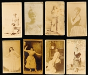 Late 1800’s Kinney Sweet Caporal “Actress” (N245) Vertical Ad Back Cigarette Cards- 8 Diff.