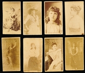 Late 1800’s Kinney Sweet Caporal “Actress” (N245) Vertical Ad Back Cigarette Cards- 8 Diff.