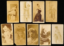 Late 1800’s Kinney Sweet Caporal “Actress” (N245) Vertical Ad Back Cigarette Cards- 9 Diff.