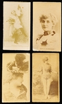 Late 1800’s Sweet Caporal “Actress” (N245) Horizontal Back Cigarette Cards- 4 Diff.