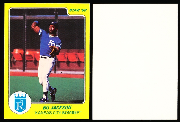 1988 Star Bo Jackson Bsbl. Yellow “Kansas City Bomber”- 150 Blank Back Promo? Cards