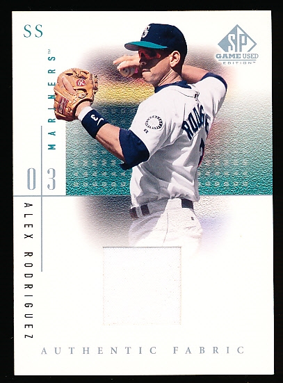 2001 SP Game Used Bsbl. “Authentic Fabric” #AR (M) Alex Rodriguez, Mariners